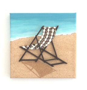 Sold in June - Seashell Mosaic on Sand - 20x20cms