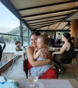 Zoe with Ava at Kiani Beach Resort