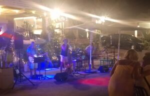 Partying in the street in Almyrida at Stuart's 60th Birthday Bash