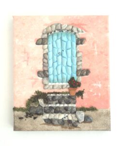 Blue Door & Steps - 25x30cms - Sold from my stall in Almyrida this week