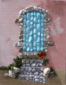 Blue Door Seashell Mosaic