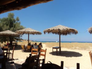 On Gavhdos - the Taverna at the edge of the beach where we all had lunch.
