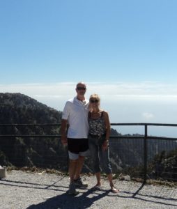 With Charlie, overlooking Imbros Gorge, on the way to Frangokastello.