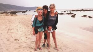 With Debbie & Lisa on beautiful Elafonisi beach