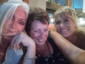 With Karen & Lisa at one of the local gigs in Vangeli's