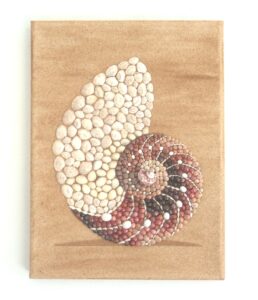 Nautilus Shell in Seasell Mosaic on Sand - 30x40cms