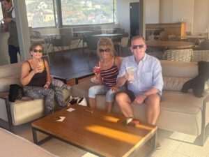 Enjoying Happy Hour Cocktails on the Almyrida Residence Rooftop Garden