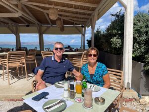 Enjoying lunch at Surreal Sips 'n Dips in Almyrida