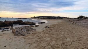 On the island at Elafonisi late in the afternoon