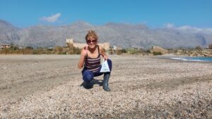 Amongst a vast pile of seashells and 'Turtle Flippers'