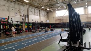 Only part of the enormous gym 